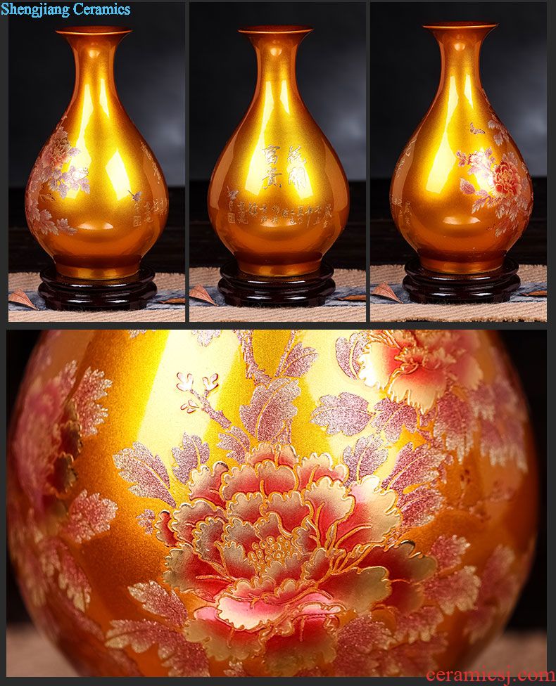 Jingdezhen ceramic new Chinese style flower vase furnishing articles creative living room decoration porcelain desktop