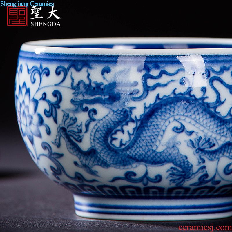 The big three to make tea tureen kung fu teacups hand-painted scenery of blue and white porcelain ceramic bowl full manual of jingdezhen tea service