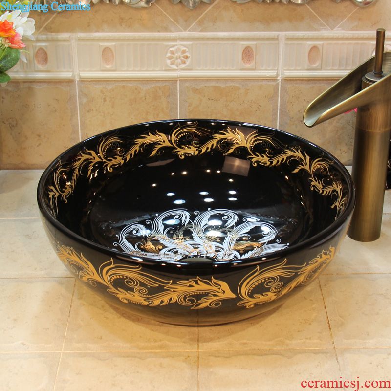 JingYuXuan jingdezhen ceramic lavatory sink basin basin art stage basin peony flowers much money
