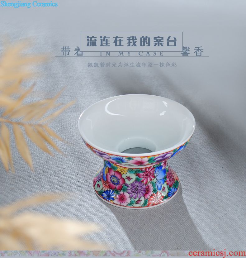 Owl kiln Jingdezhen tea kungfu teacups hand-painted the lad famille rose bowl Fine ceramic kung fu tea set