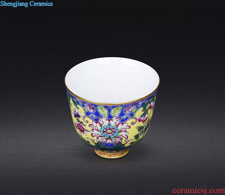 JingJun Jingdezhen porcelain enamel colour all hand sample tea cup kung fu tea cup ceramic cup personal Lord