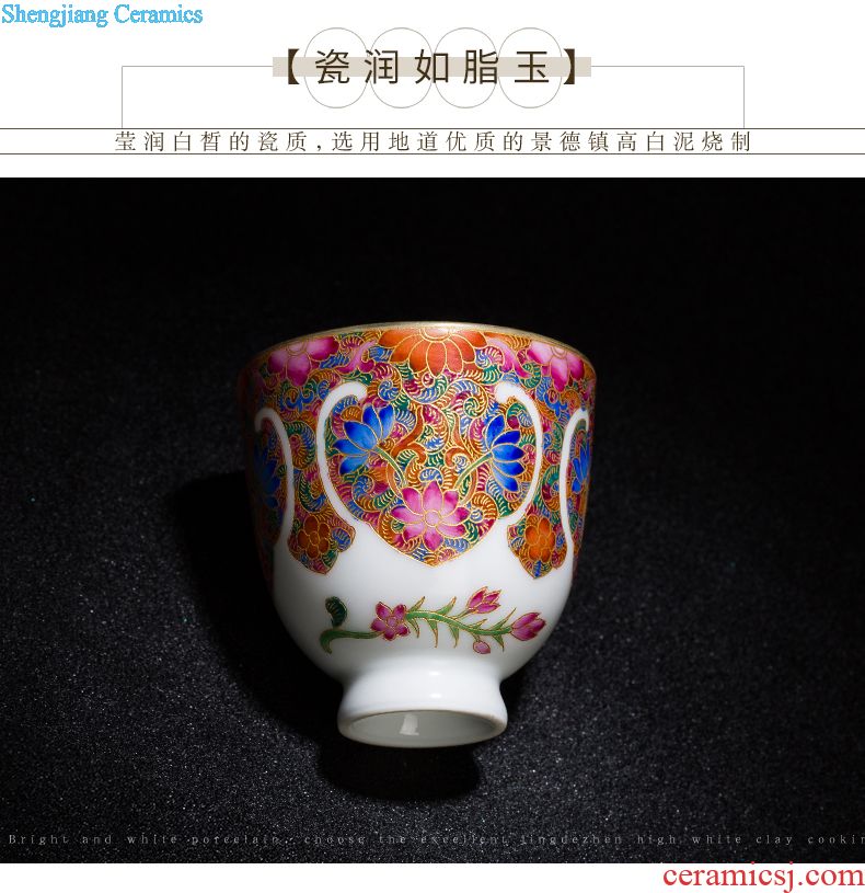 Jingdezhen ceramics steak spend tureen hand-painted kung fu tea powder enamel three to tureen tea bowl three cups