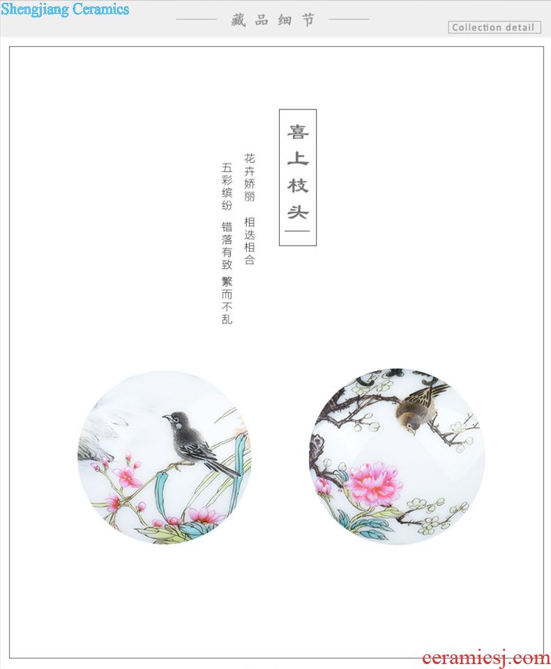 JingJun jingdezhen ceramic hand-painted flower powder enamel teapot kung fu tea sets white porcelain single pot teapot