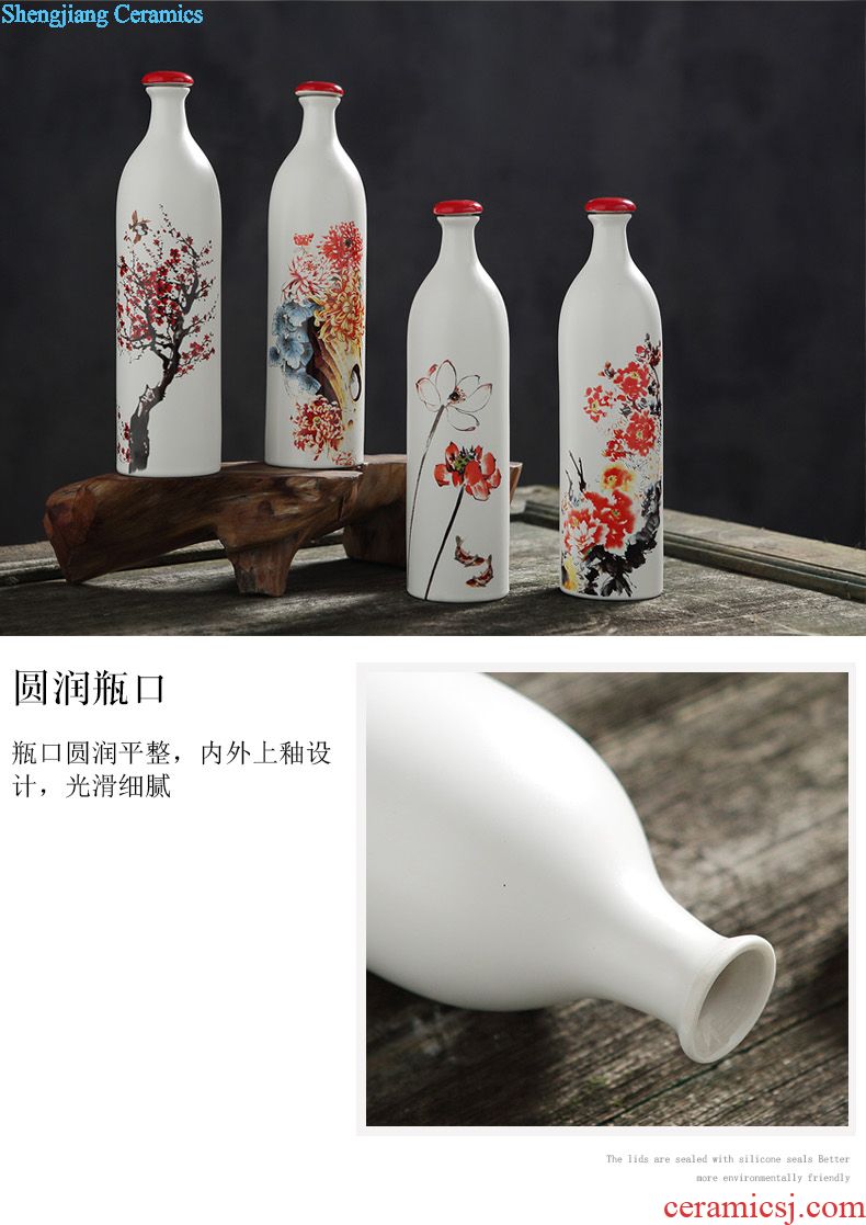 Insect oil cylinder barrel ceramic ricer box meter box storage tank flour 20 jins of jingdezhen 10 kg30 to household with cover