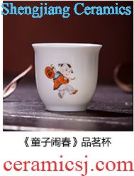 The big blue and white "dragon playing bead" master sample tea cup hand-painted ceramic cups of jingdezhen all hand kung fu tea cups