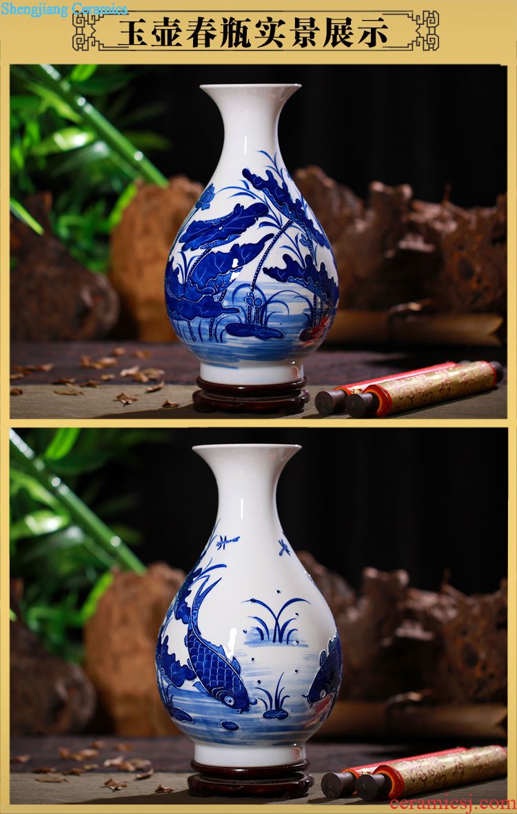 Jingdezhen ceramics large blue and white seal pot sitting room place candy jar household act the role ofing is tasted barrel storage tank