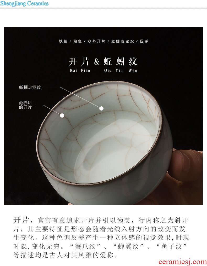 Three frequently hall your kiln crack cup a pot of two cups of jingdezhen ceramic kung fu tea set suit TZS074 portable travel