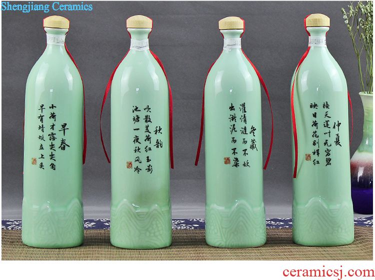Jingdezhen ceramic jar jar high-grade tank cylinder barrel with leading 50-100 kg foam ceramic wine jars