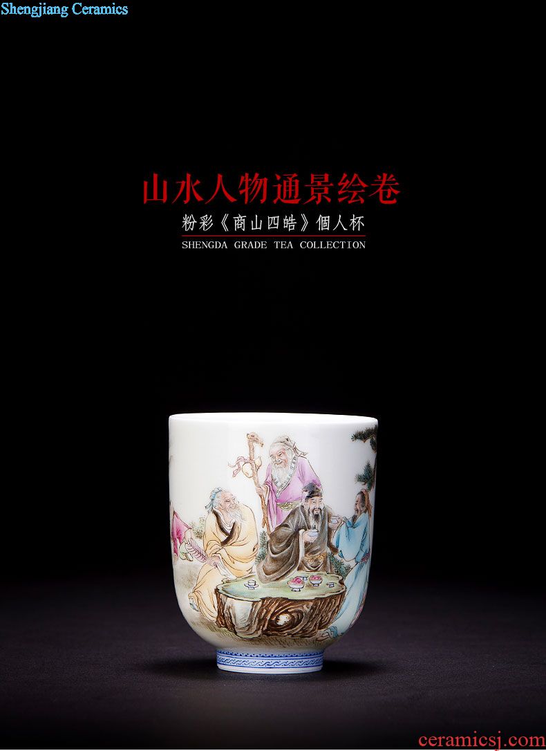 The big hand archaize ceramic masters cup jingdezhen blue and white wear branch PND tail-on grain sample tea cup kung fu tea cups