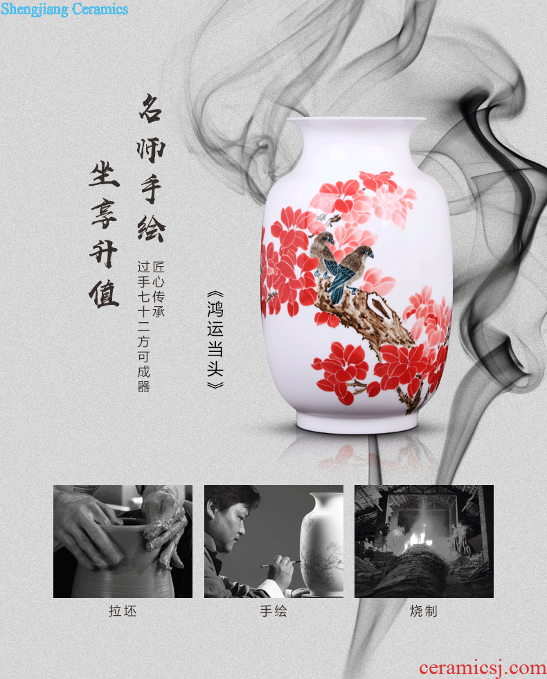 Jingdezhen ceramic retro imitation of yuan blue and white Chinese style household adornment handicraft furnishing articles written down the mountain vase