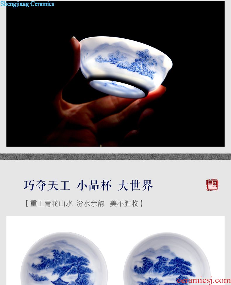 Holy big ceramic pot bearing new color landscape dry bubble tea tray hand-painted plate saucer all hand fittings of jingdezhen tea service