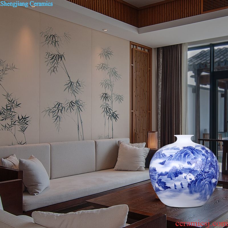 Jingdezhen ceramics furnishing articles antique blue and white color dark fights the eight immortals tree sitting room of Chinese style household ornaments