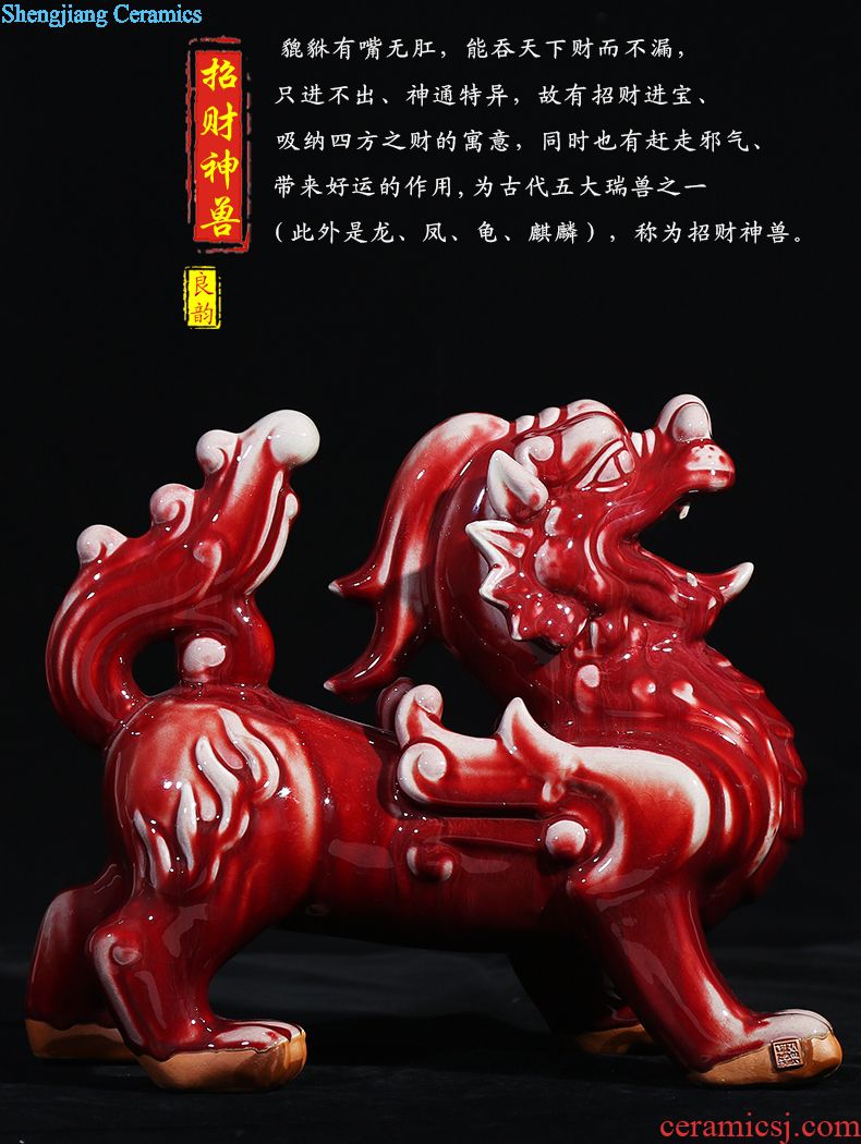 Jingdezhen ceramics decoration pastel lad TV ark receptacle furnishing articles of modern Chinese style of large vase