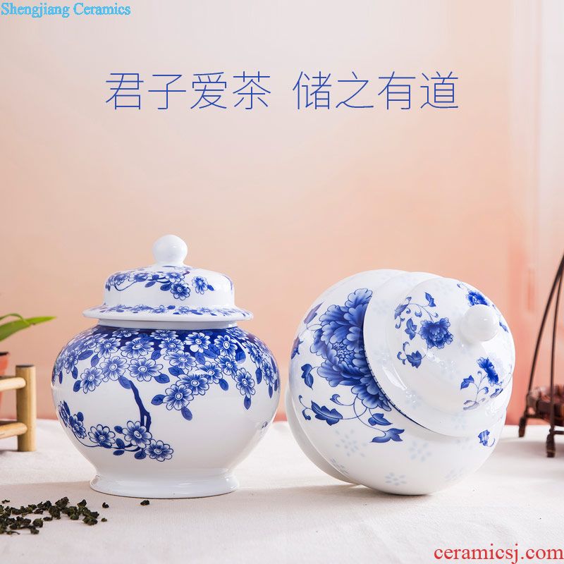 Blower, kung fu tea set household contracted jingdezhen Chinese ceramic gifts hand-painted tureen fair mug cups