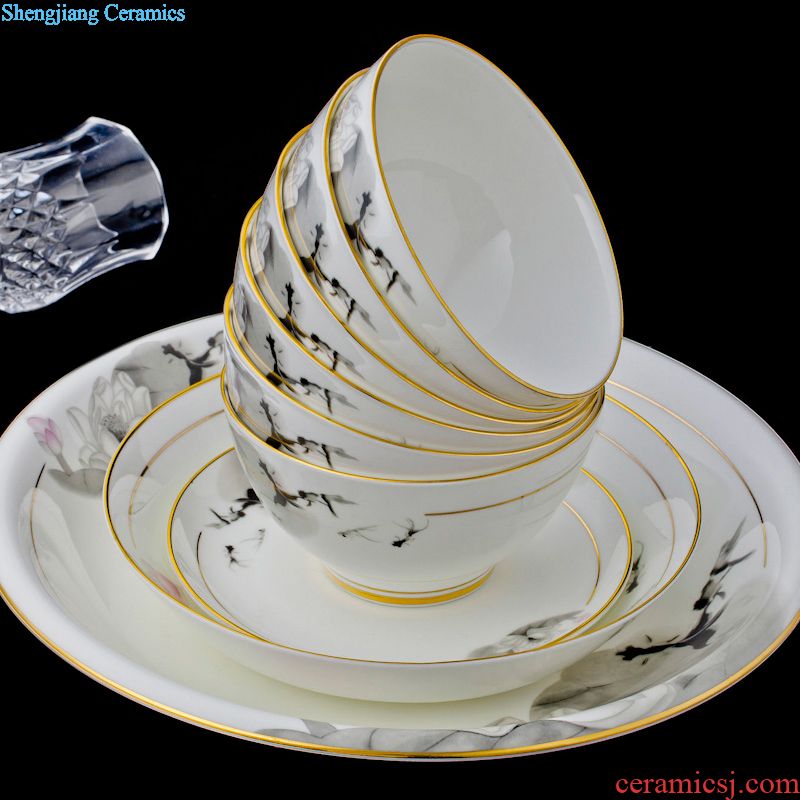 Far industry - european-style luxury bone porcelain tableware suit dishes suit Jingdezhen ceramic porcelain gifts blue dream