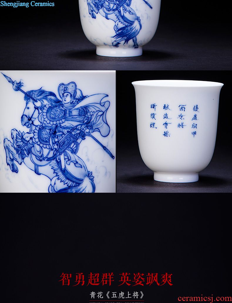 The big hand painted lotus tea set A complete set of manual kung fu tea set of jingdezhen ceramic tureen tea cups