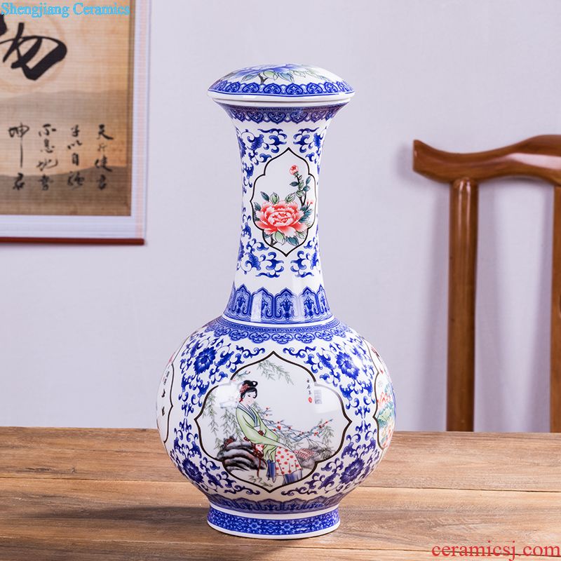 Jingdezhen ceramic bottles 1 catty 2 jins of 3 kg 5 jins of 10 jins of household adornment hip archaize creative sealed jars