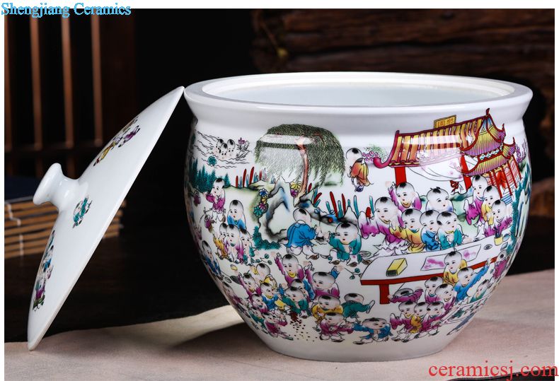 Porcelain of jingdezhen ceramic hand-painted ceramic vase celebrity famous landscape vase modern home furnishing articles