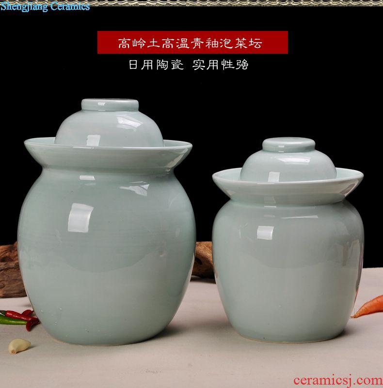 Jingdezhen ceramic jar keep it sealed aged 30 jin wine GuanPing white bubble jars of household