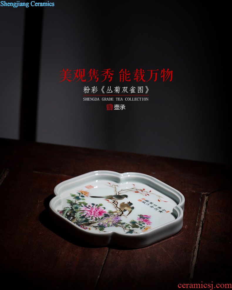 A clearance rule Ceramic tea pot enamel colors lotus flower ruyi bats grain tea POTS storehouse of jingdezhen tea service