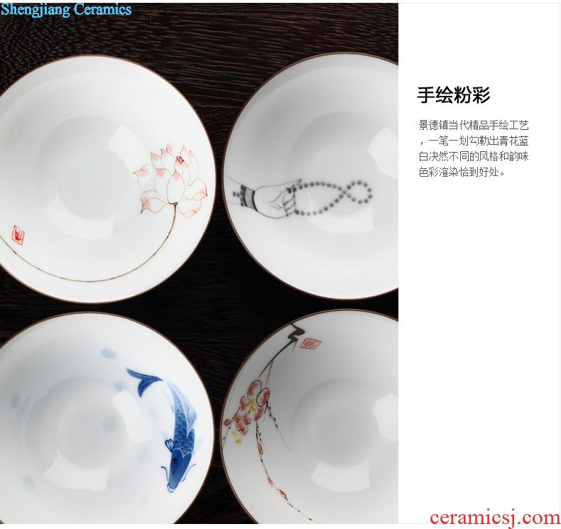 Drink to hand-painted ceramic small cup xuan wen sample tea cup kung fu tea tea cup tea zero with a single hat to cup