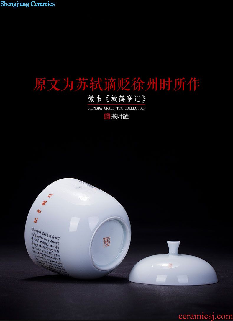 Holy big ceramic tea pot hand-painted micro book's wake POTS put crane pavilion, all hand fittings of jingdezhen tea service