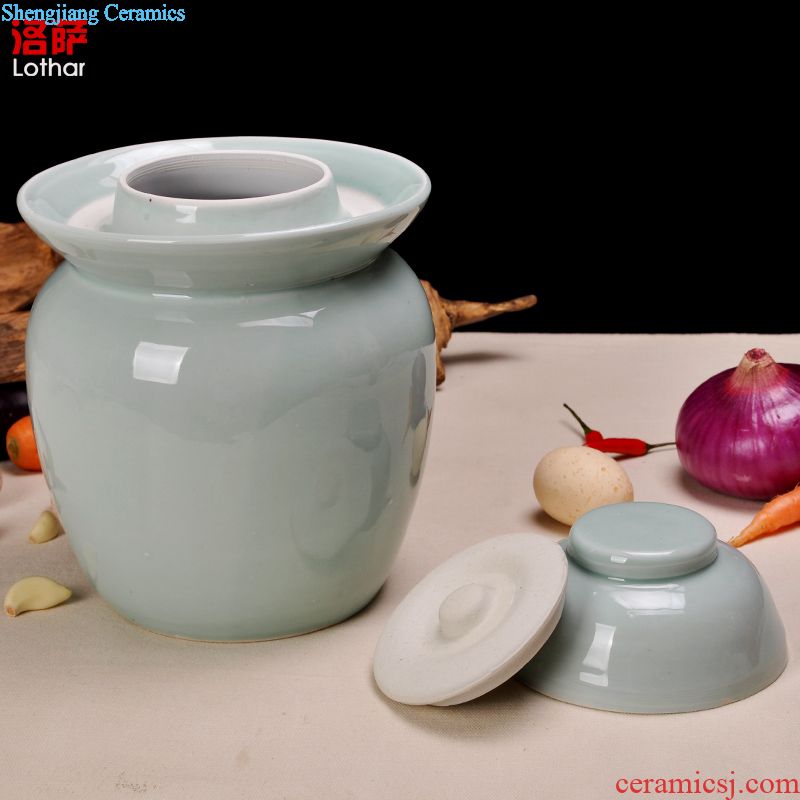 Jingdezhen ceramic jar keep it sealed aged 30 jin wine GuanPing white bubble jars of household