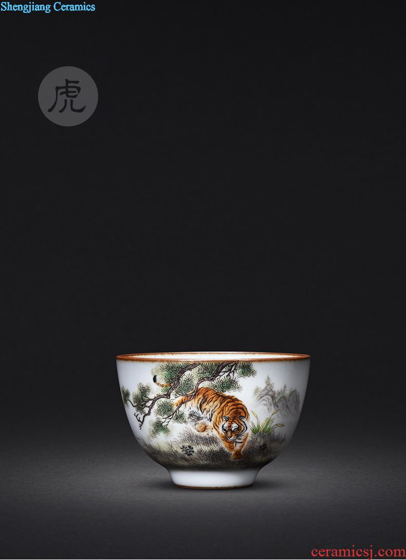 Hand colored enamel JingJun jingdezhen ceramics all hand sample tea cup kung fu tea cup main personal