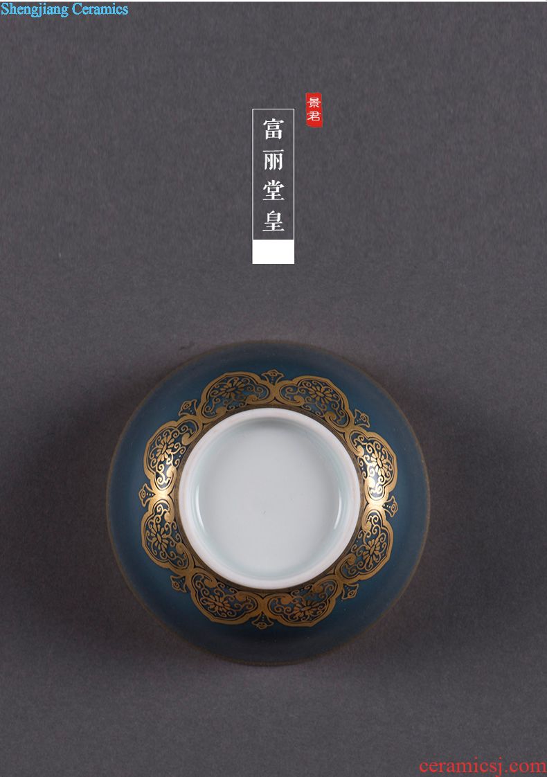 JingJun jingdezhen ceramic cups kung fu masters cup blue and white porcelain sample tea cup small hand-painted all hand tea sets
