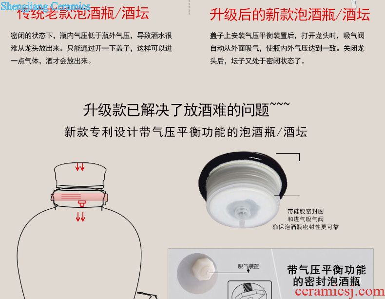 Medicine bottle bubble bottle with tap jingdezhen ceramic jars 10 jins 20 jins 30 kg bottle it sealed cans