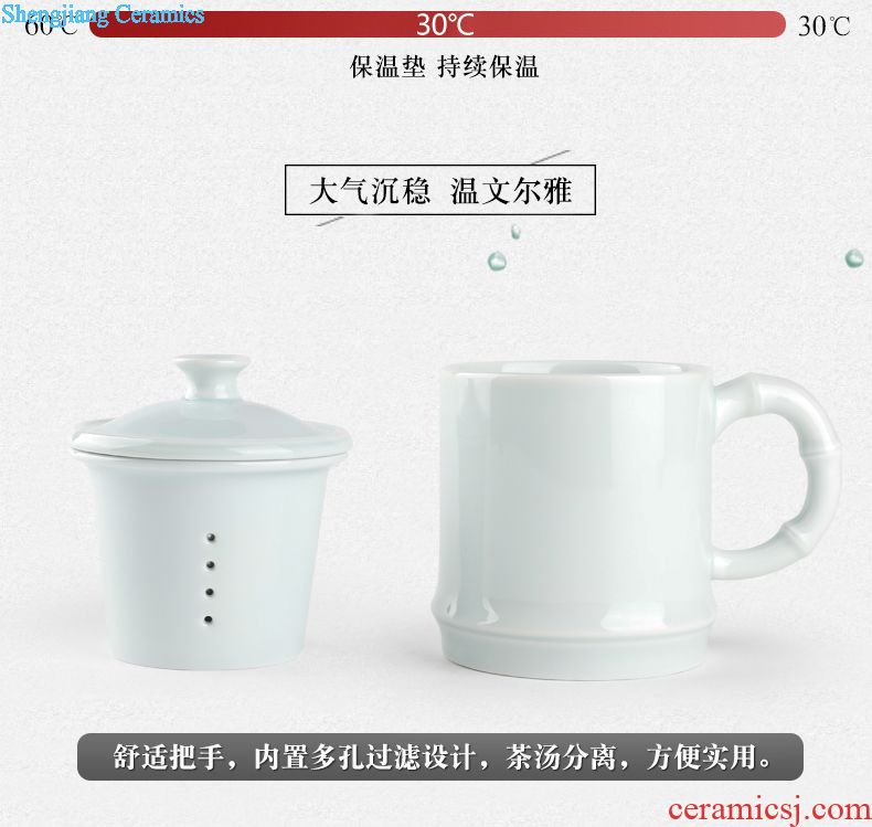 The three regular crack cup a pot of two cup Jingdezhen one person a cup of tea set household travel tea set