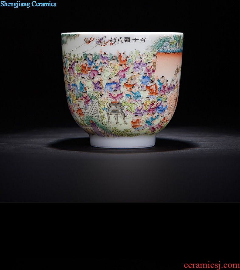 Santa jingdezhen ceramic handmade tea cups hand-painted pastel twelve gold hair pin set of a dream of red mansions cup fragrance-smelling cup