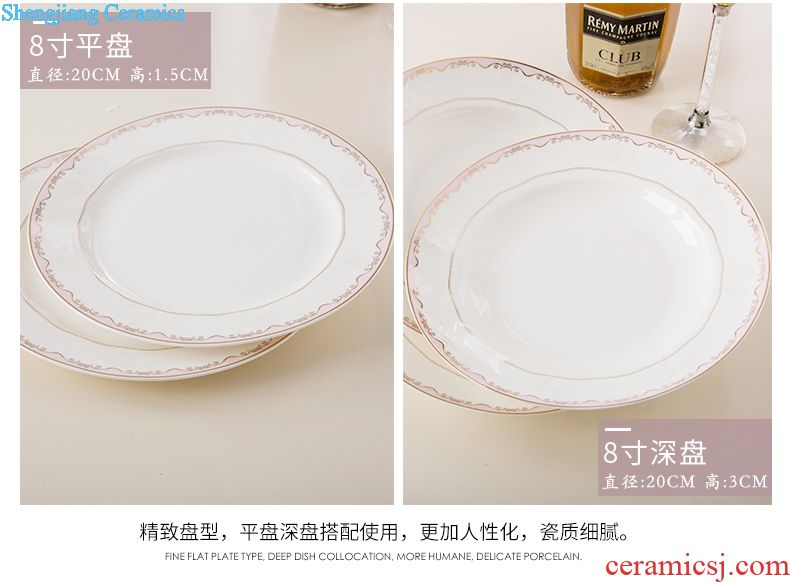 Jingdezhen dishes 56 head of high-grade ceramics tableware gift set western European bone porcelain tableware suit household