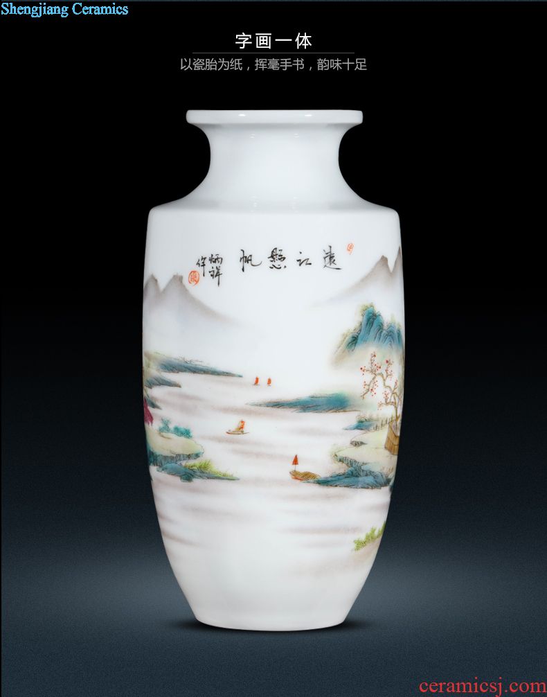 Jingdezhen ceramics vase hand-painted creative contemporary and contracted home sitting room floor furnishing articles handicraft ornament