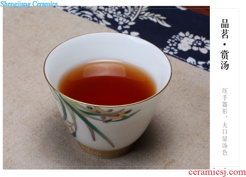 The three regular glass cups and saucers ceramic saucer Jingdezhen tea accessories S04002 metal glaze teacup saucer plate