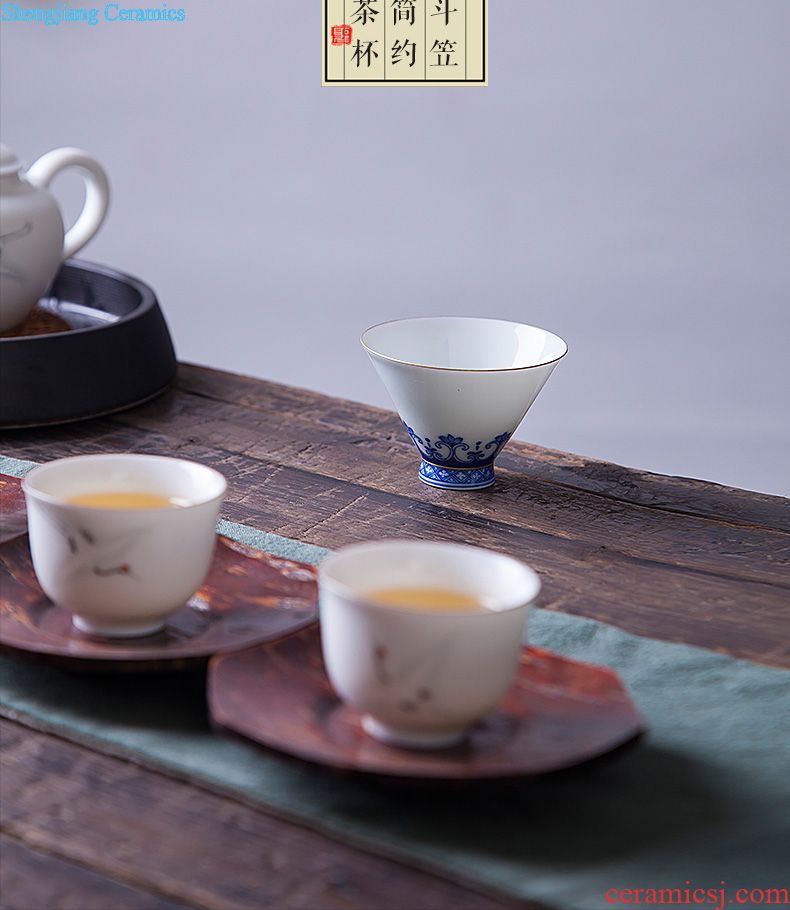 Master cup sample tea cup ceramic jun red hat to cup your kiln open piece of tea light cup jingdezhen kung fu tea cups