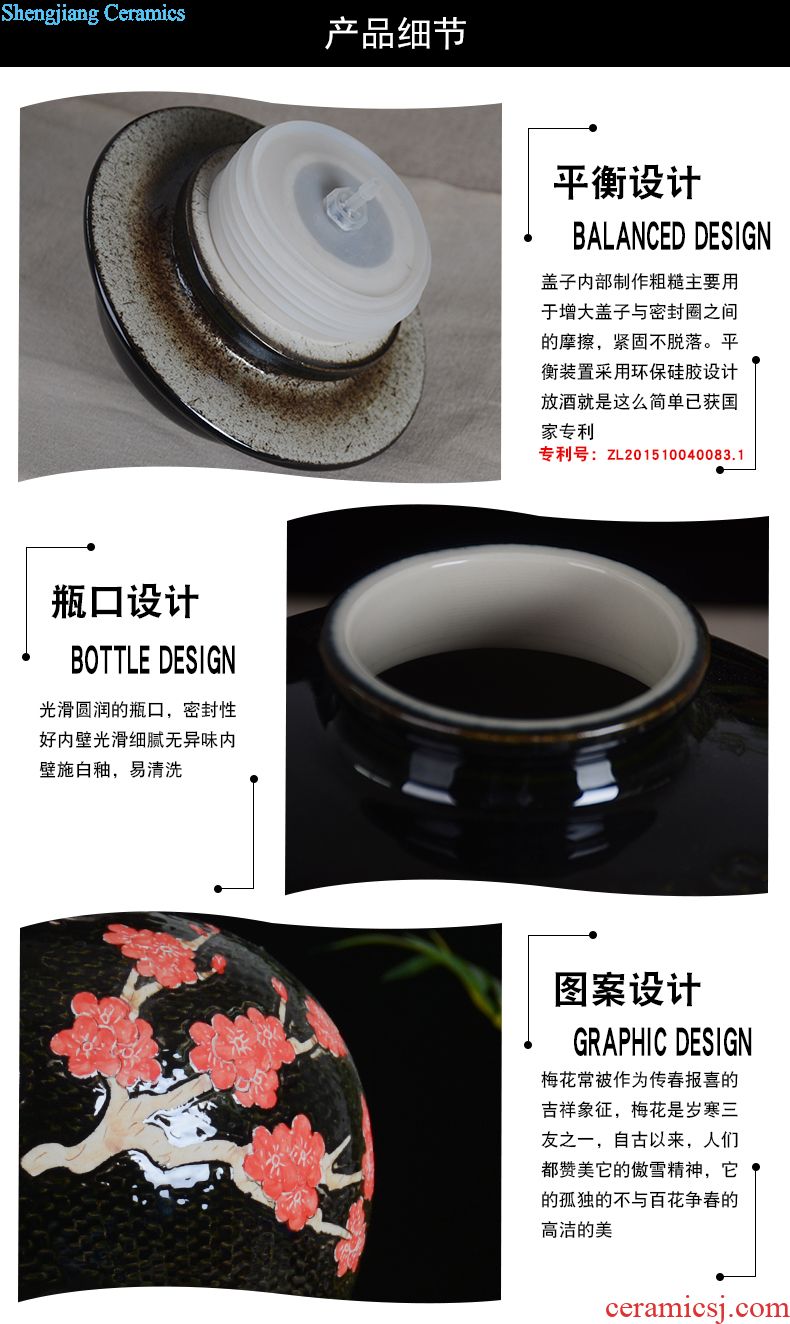 Ceramic tank cooling kettle with leading 20 jins 40 catty 50 kg big jar of jingdezhen ceramic cylinder at the end of the tea