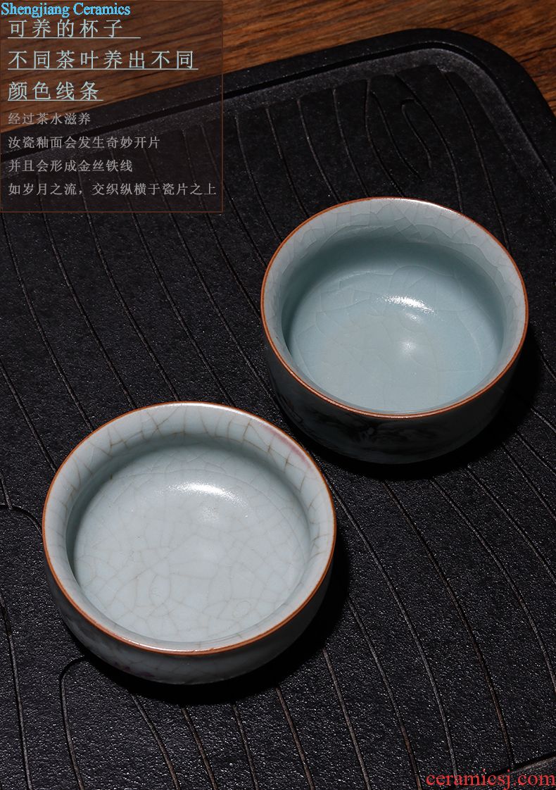 Jingdezhen tea set single glass ceramic cups of tea light colored enamel hand-painted kung fu master cup sample tea cup individual cup