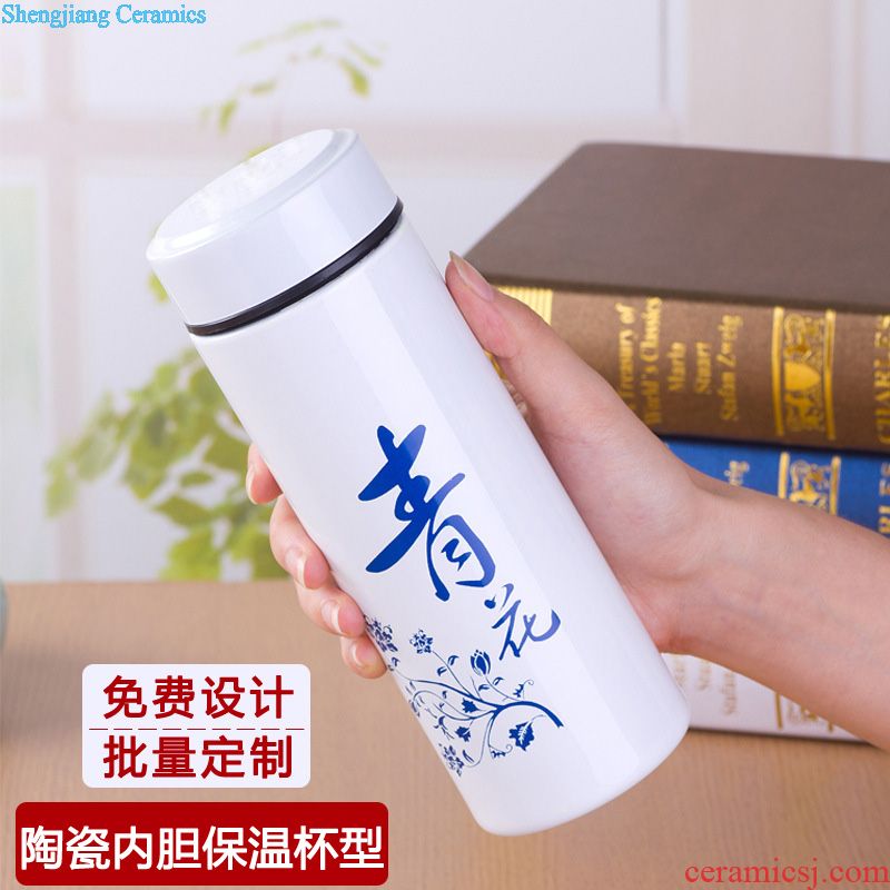 The glass ceramic glass ceramic cup with cover cup office meeting wholesale 10 only to customize the jingdezhen porcelain