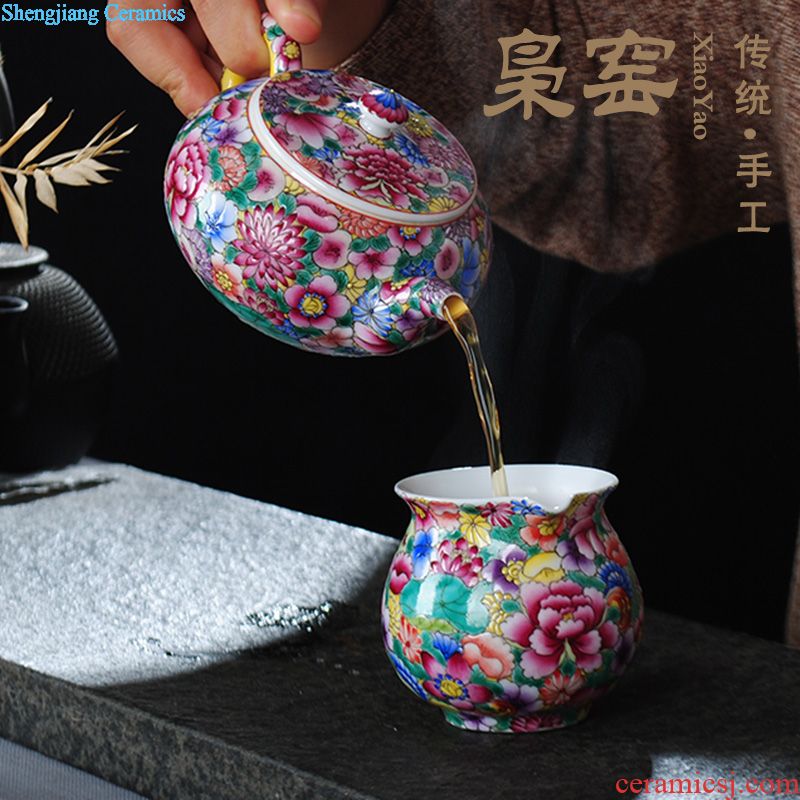 Jingdezhen ceramic kung fu tea color sample tea cup flower wire inlay enamel craft master cup single cup tea cup