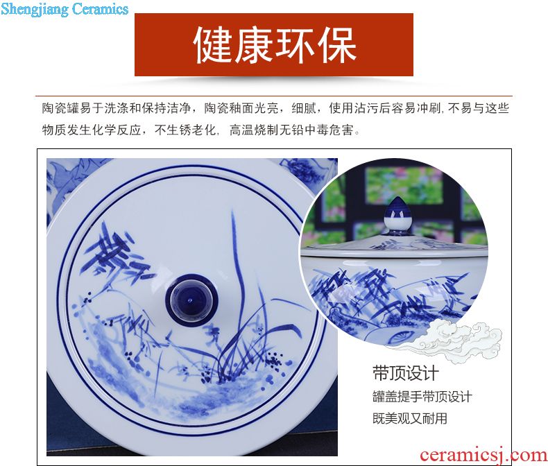 Jingdezhen ceramic bread seven large in pu 'er tea caddy household seal pot tea cake box