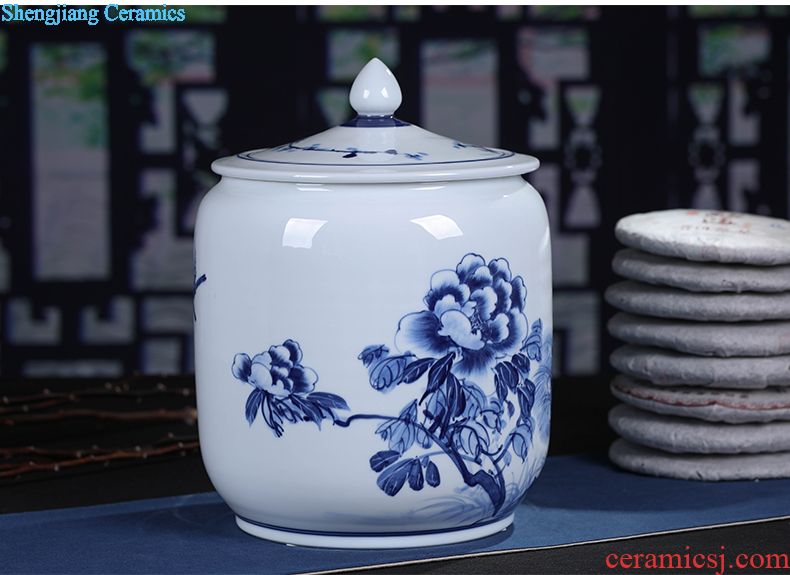 Blue and white porcelain of jingdezhen ceramics kiln retro floor decoration vase sitting room furnishing articles of Chinese style household act the role ofing is tasted