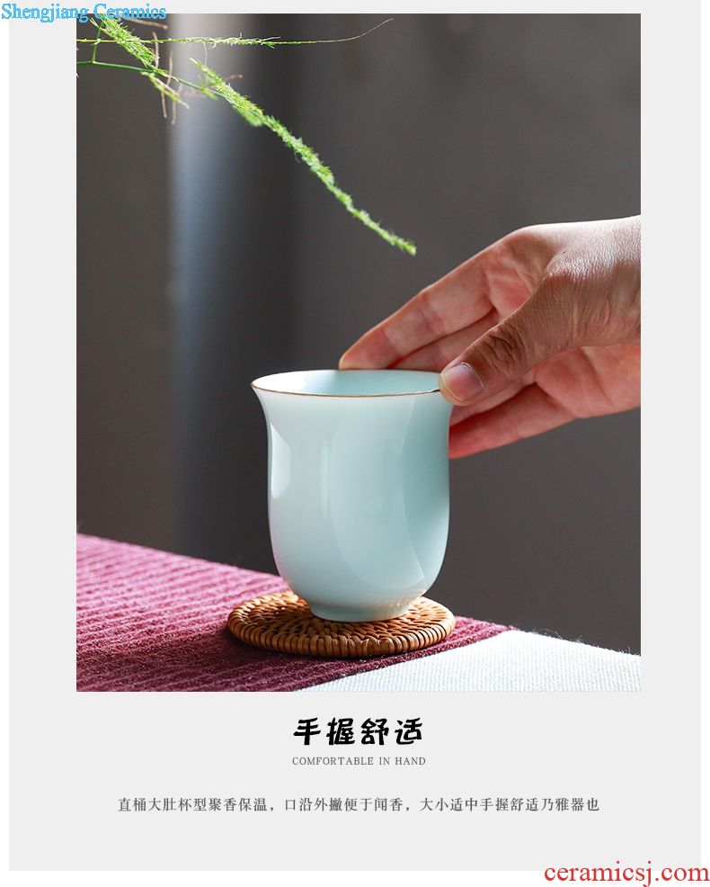 Three frequently metal glaze sample tea cup Jingdezhen ceramic kung fu tea set personal single cup size hand master cup
