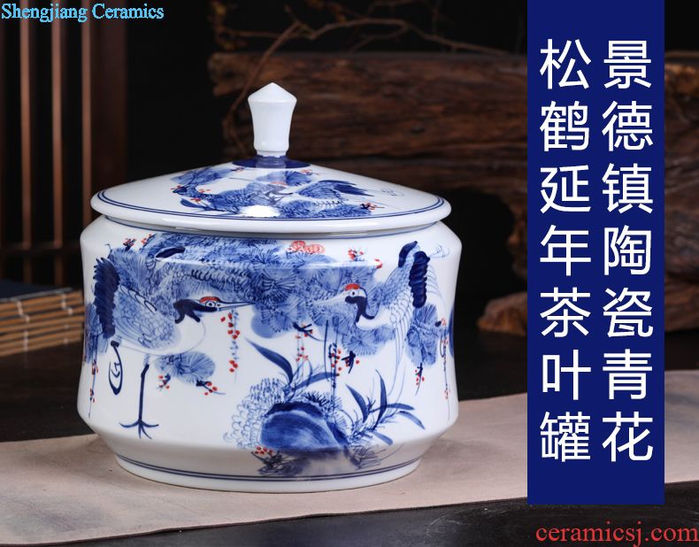 Hand the colour blue and white porcelain of jingdezhen chinaware lotus flower vase sitting room study Chinese style adornment furnishing articles