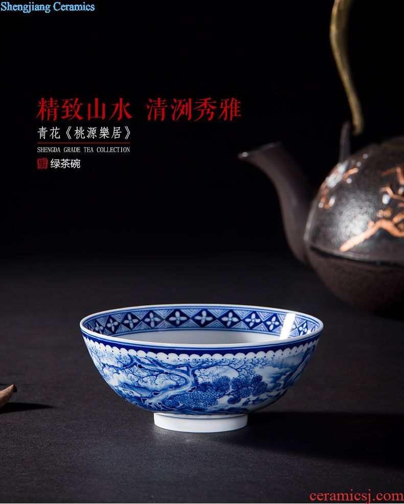 St next big teapot hand-painted ceramic curios kung fu glaze colorful pheasant teapot full manual of jingdezhen tea service