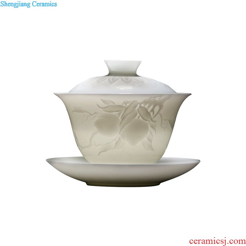 Jingdezhen ceramic masters cup sample tea cup hand-painted kung fu tea cup single cup large bowl lotus Buddha grain tea by hand