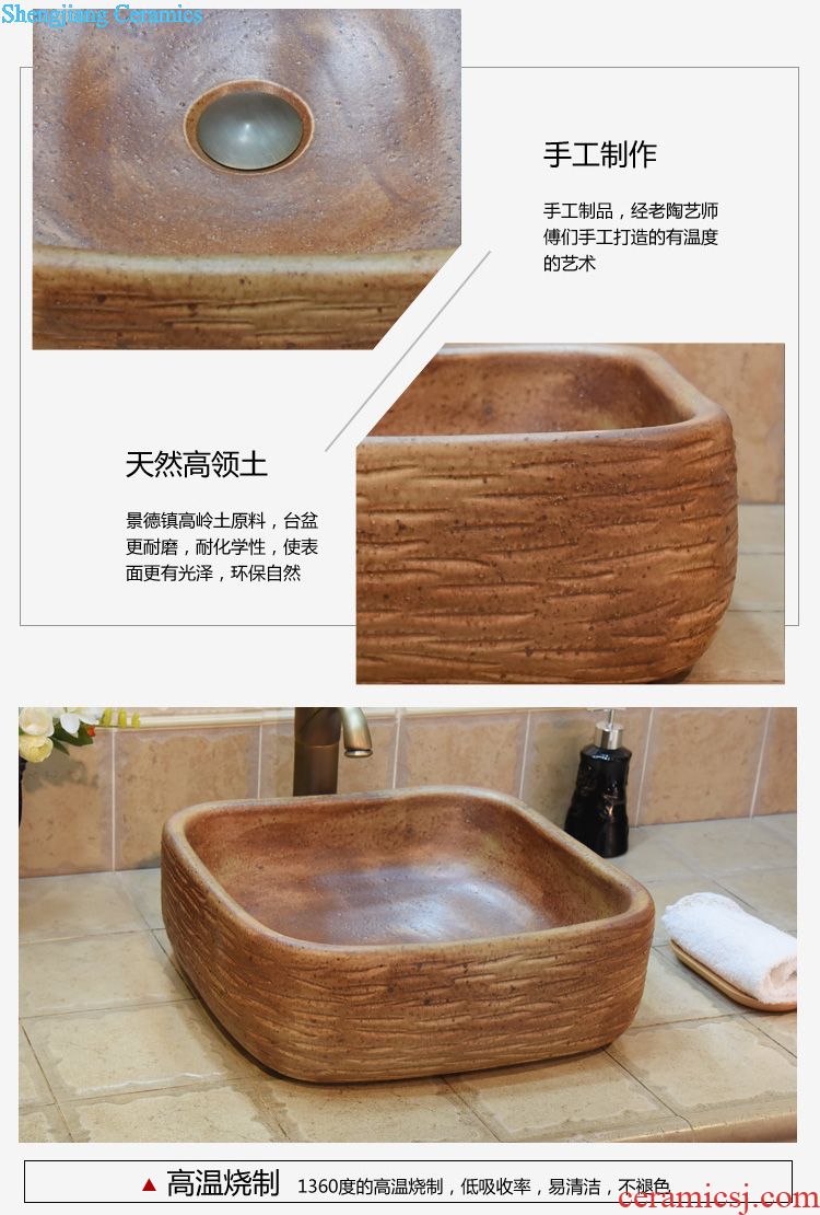 JingYuXuan jingdezhen ceramic art basin stage basin sinks the sink basin blue and white square chrysanthemum