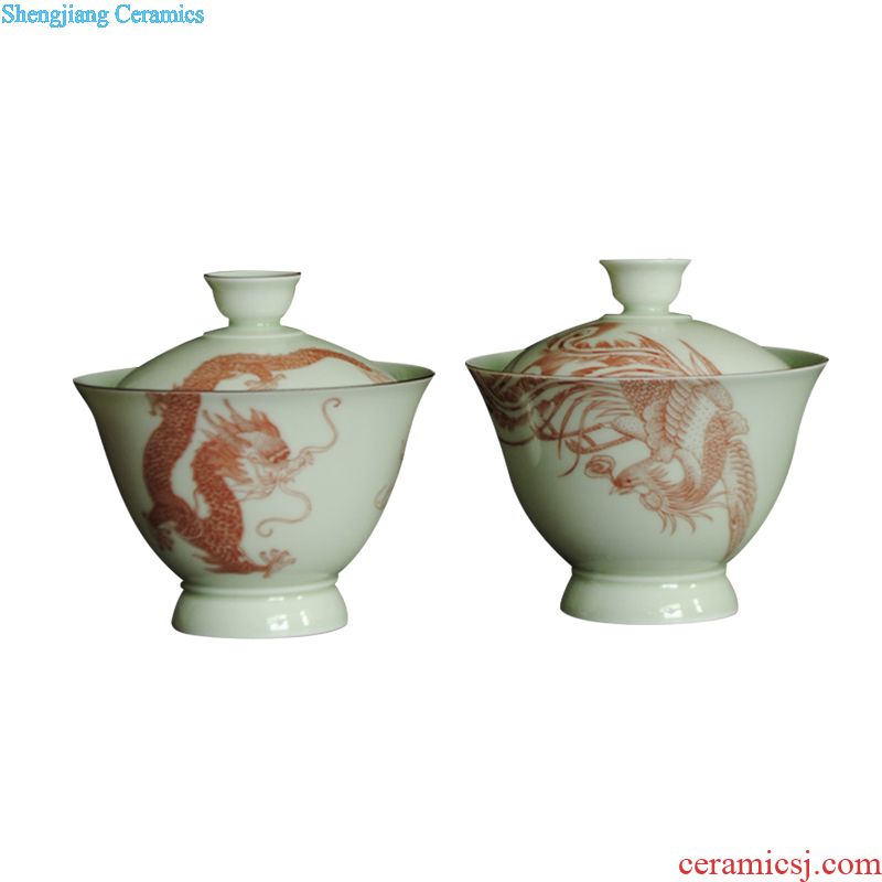 Owl kiln Jingdezhen hand-painted porcelain ceramic kung fu tea cups The view sound sample tea cup