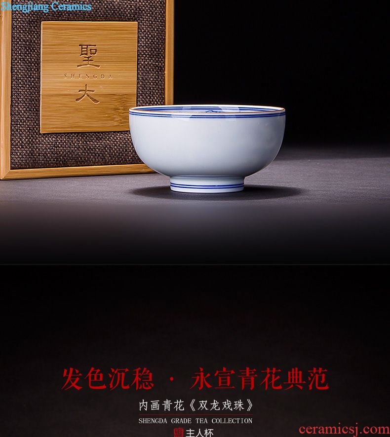 Kung fu tea sample tea cup hand-painted ceramic you fight exotic masters cup all hand cups of jingdezhen blue and white porcelain tea set