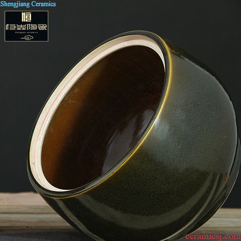 Jingdezhen ceramic jar it 10 jins 50 leading seal altar wine barrel bottle pot of household of the ancients